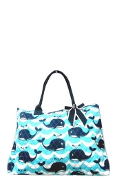 Large Quilted Tote Bag-WCO3907/NAVY
